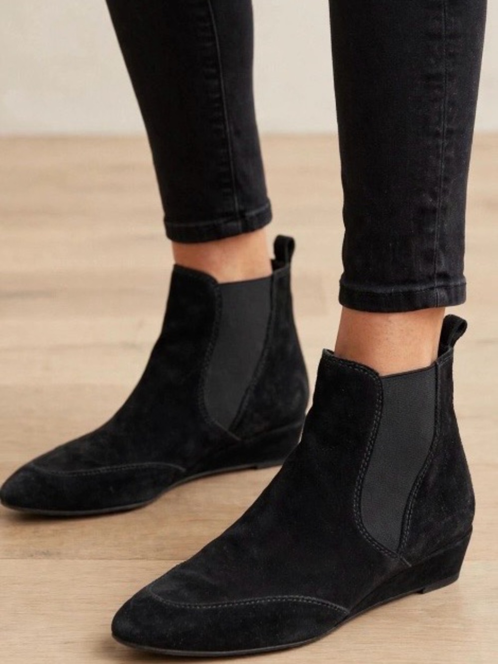 Stuart Weitzman Suede Chelsea Beatle Boots